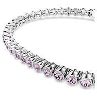 Imber Emily Tennis bracelet, Round cut, Purple, Rhodium plated by SWAROVSKI