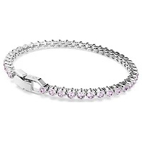 Imber Emily Tennis bracelet, Round cut, Purple, Rhodium plated by SWAROVSKI