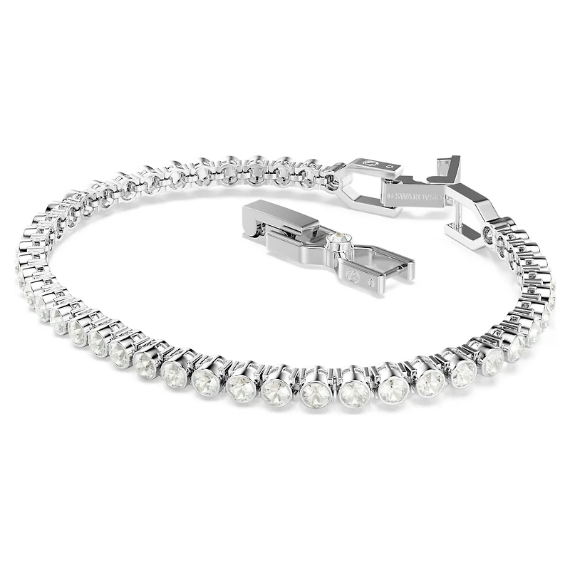 Imber Emily Tennis bracelet, Round cut, Grey, Rhodium plated by SWAROVSKI