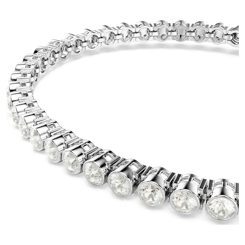Imber Emily Tennis bracelet, Round cut, Grey, Rhodium plated by SWAROVSKI