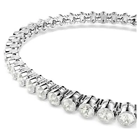 Imber Emily Tennis bracelet, Round cut, Grey, Rhodium plated by SWAROVSKI