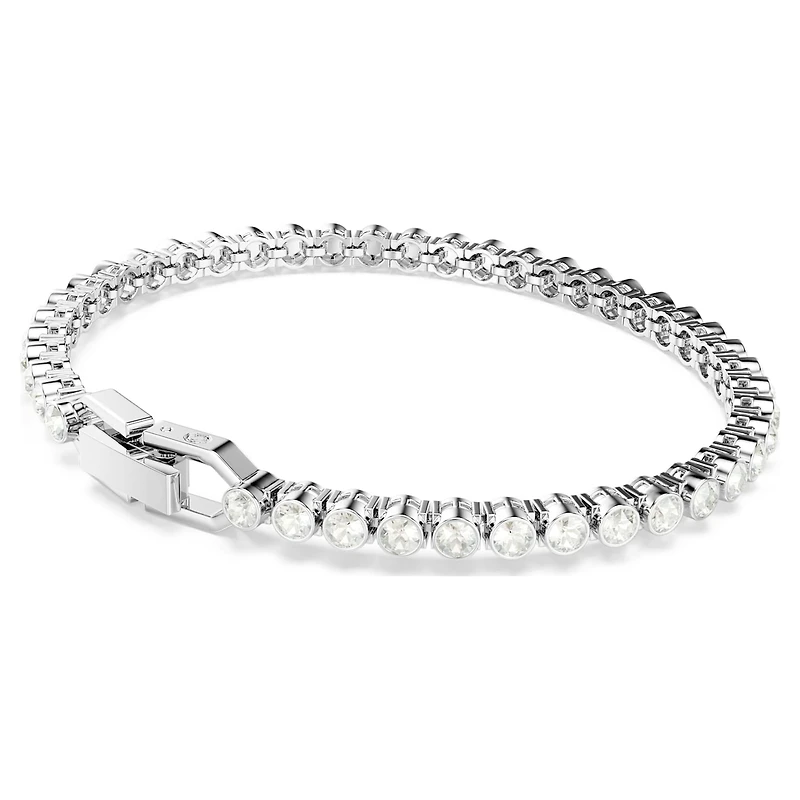 Imber Emily Tennis bracelet, Round cut, Grey, Rhodium plated by SWAROVSKI