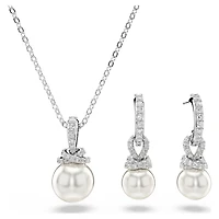 Originally set, Pavé, Crystal pearl, White, Rhodium plated by SWAROVSKI