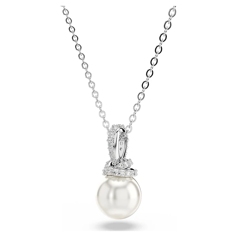 Originally set, Pavé, Crystal pearl, White, Rhodium plated by SWAROVSKI