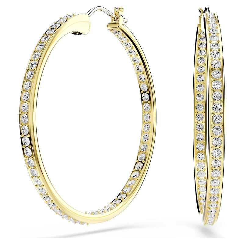 Sommerset hoop earrings, White, Gold-tone plated by SWAROVSKI