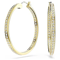 Sommerset hoop earrings, White, Gold-tone plated by SWAROVSKI