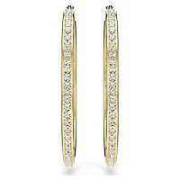 Sommerset hoop earrings, White, Gold-tone plated by SWAROVSKI