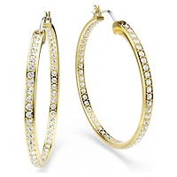 Sommerset hoop earrings, White, Gold-tone plated by SWAROVSKI