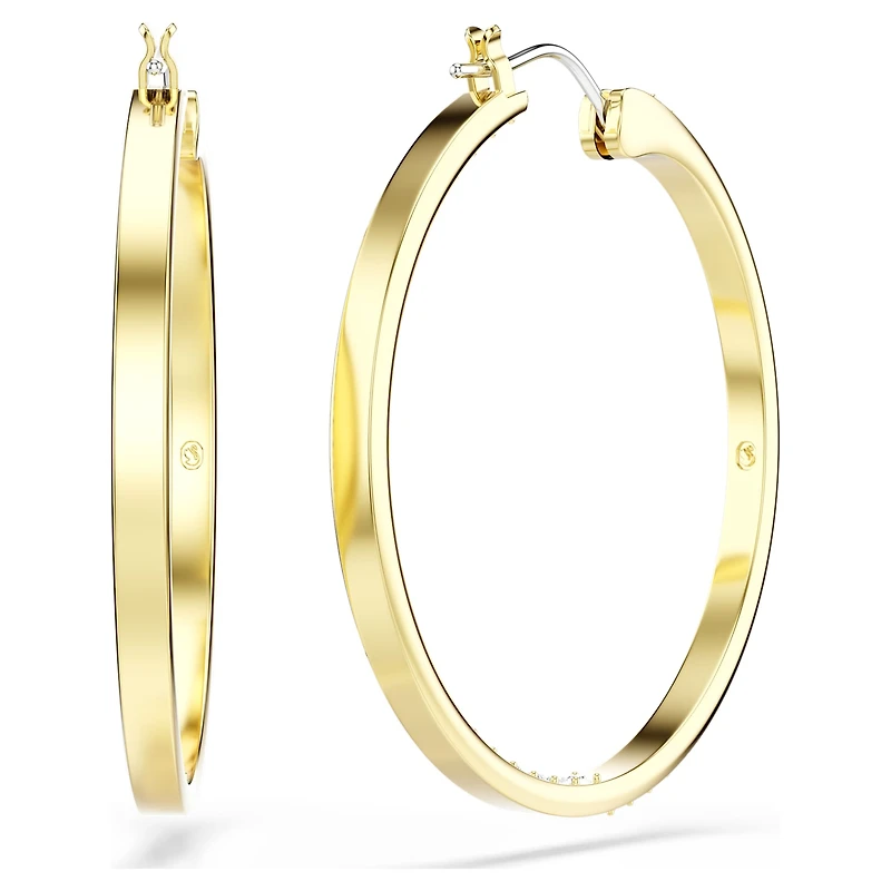 Sommerset hoop earrings, White, Gold-tone plated by SWAROVSKI