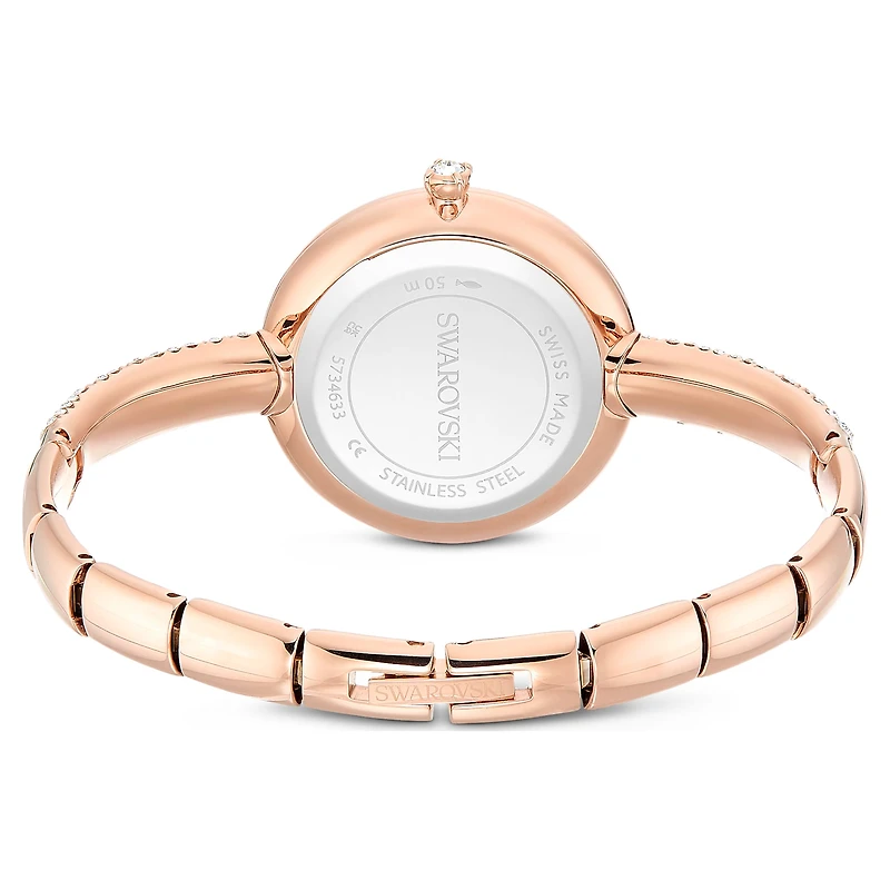 Sublima bangle watch, Swiss Made, Metal bracelet, Rose gold tone, Rose gold-tone finish by SWAROVSKI