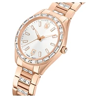 Matrix date watch, Swiss Made, Metal bracelet, Rose gold tone, Rose gold-tone finish