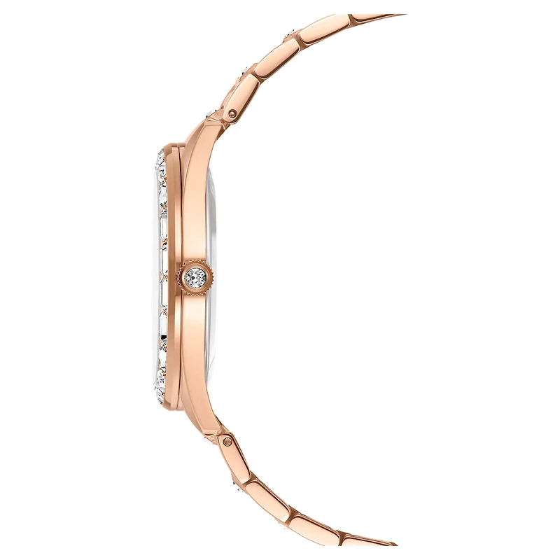 Matrix date watch, Swiss Made, Metal bracelet, Rose gold tone, Rose gold-tone finish