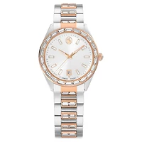 Matrix date watch, Swiss Made, Metal bracelet, Rose gold tone