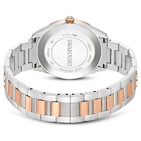 Matrix date watch, Swiss Made, Metal bracelet, Rose gold tone
