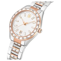 Matrix date watch, Swiss Made, Metal bracelet, Rose gold tone