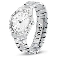 Matrix date watch, Swiss Made, Metal bracelet, Silver Tone, Stainless steel