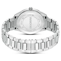 Matrix date watch, Swiss Made, Metal bracelet, Silver Tone, Stainless steel