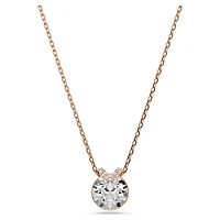 Bella V set, Round cut, White, 18K rose gold finish