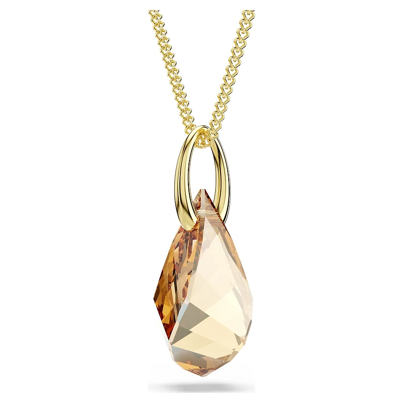 Energic pendant, Brown, 18K gold finish