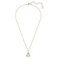 Lunar drop pendant, Pink, Rose gold-tone plated by SWAROVSKI