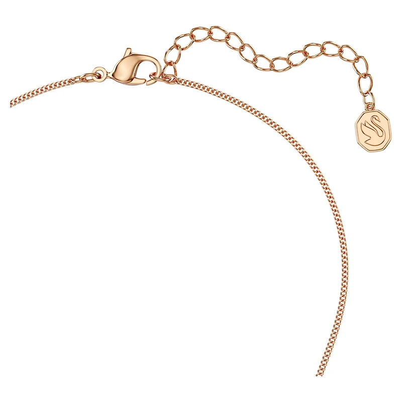 Lunar drop pendant, Pink, 18K rose gold finish