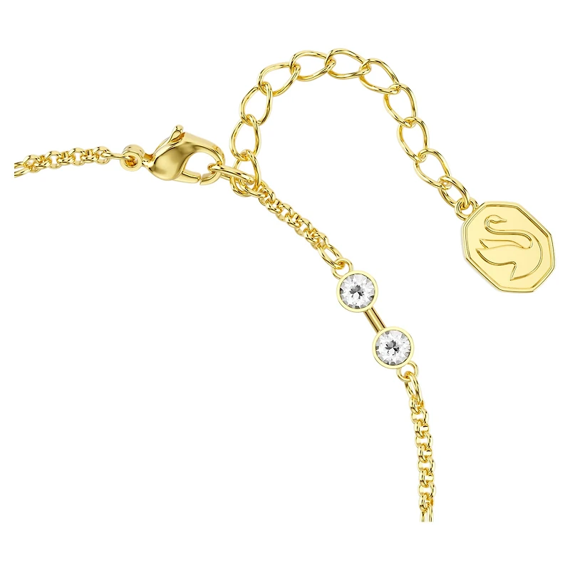 Swarovski Remix Collection strand, Round cut, White, 18K gold finish