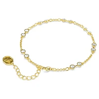 Swarovski Remix Collection strand, Round cut, White, 18K gold finish