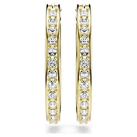 Sommerset hoop earrings, Small, White, Gold-tone plated by SWAROVSKI
