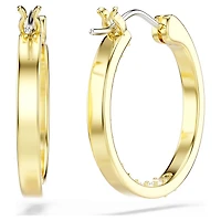Sommerset hoop earrings, Small, White, Gold-tone plated by SWAROVSKI