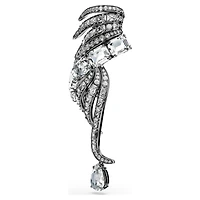 The Vienna Collection brooch, Feather, White, Ruthenium plated by SWAROVSKI