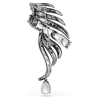 The Vienna Collection brooch, Feather, White, Ruthenium plated by SWAROVSKI