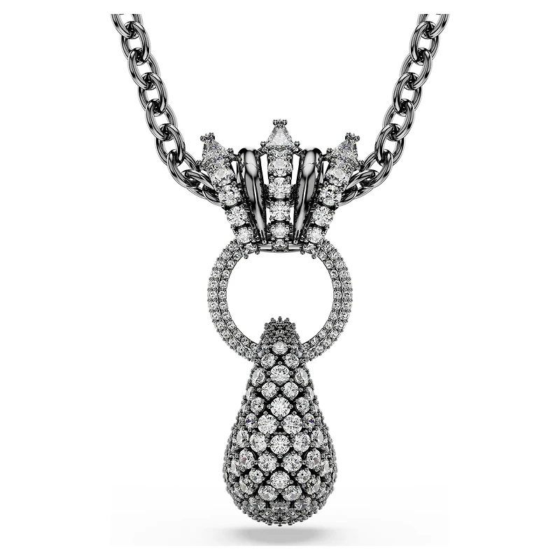 Sublima pendant, Mixed cuts, White, Ruthenium plated by SWAROVSKI