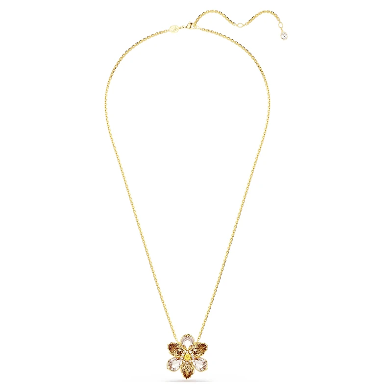 Idyllia pendant and brooch, Mixed cuts, Flower, Multicolored, Gold-tone plated by SWAROVSKI