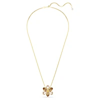 Idyllia pendant and brooch, Mixed cuts, Flower, Multicolored, Gold-tone plated by SWAROVSKI