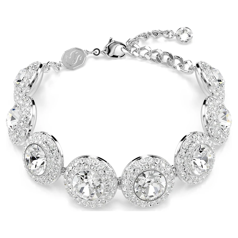 Una Angelic bracelet, White, Rhodium plated by SWAROVSKI