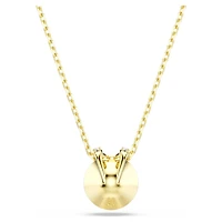 Bella V pendant, Round cut, Green, 18K gold finish