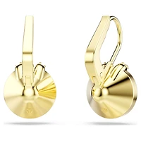 Bella V drop earrings, Round cut, Green, 18K gold finish