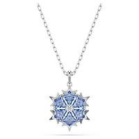 Magic pendant, Snowflake, Blue, Rhodium plated by SWAROVSKI