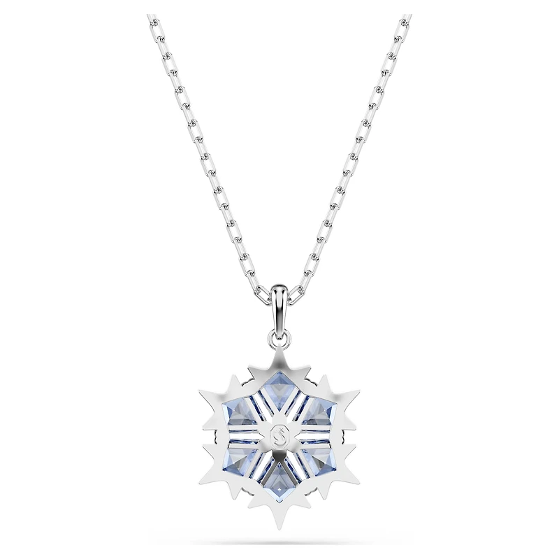 Magic pendant, Snowflake, Blue, Rhodium plated by SWAROVSKI