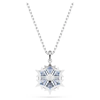 Magic pendant, Snowflake, Blue, Rhodium plated by SWAROVSKI
