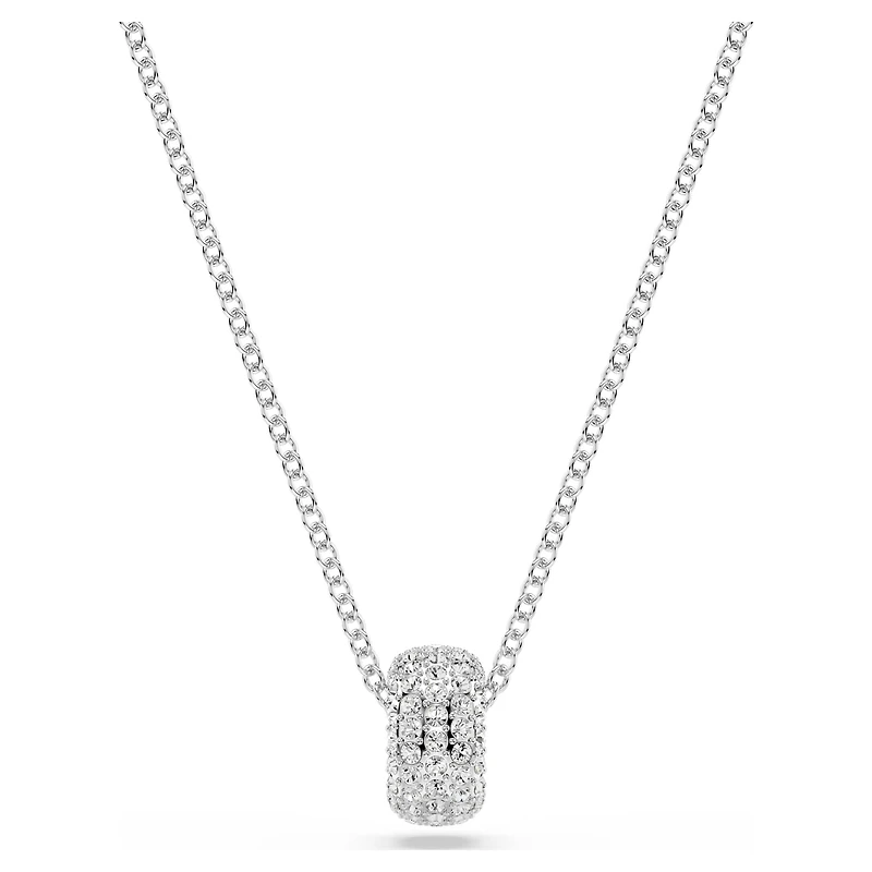 Dextera pendant, White, Rhodium plated by SWAROVSKI