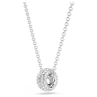 Dextera pendant, White, Rhodium plated by SWAROVSKI