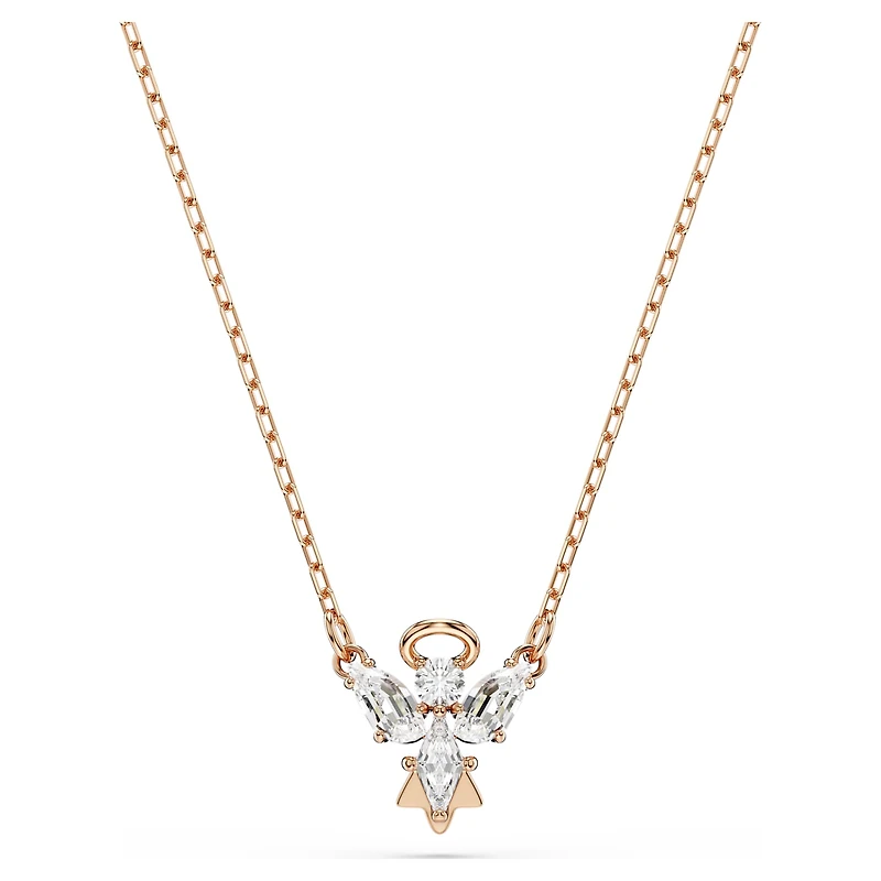 Magic necklace, Angel, White, Rose gold-tone plated by SWAROVSKI