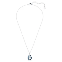 Galet pendant, Blue, Rhodium plated by SWAROVSKI