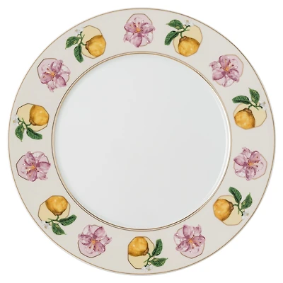 Idyllia dinner plate, Porcelain, Crystal print motif, Lily citron, Multicolored