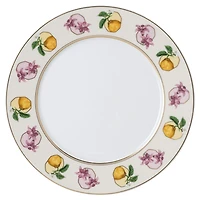 Idyllia dessert plate, Porcelain, Crystal print motif, lily citron, Multicoloured by SWAROVSKI