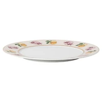 Idyllia dessert plate, Porcelain, Crystal print motif, lily citron, Multicoloured by SWAROVSKI