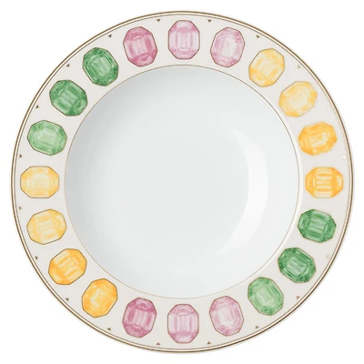 Idyllia soup plate, Porcelain, Crystal print motif, gemstone, Multicoloured