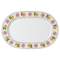 Idyllia platter, Porcelain, Crystal print motif, lily citron, Small, Multicoloured by SWAROVSKI