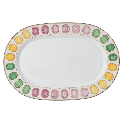 Idyllia platter, Porcelain, Crystal print motif, gemstone, Large, Multicoloured